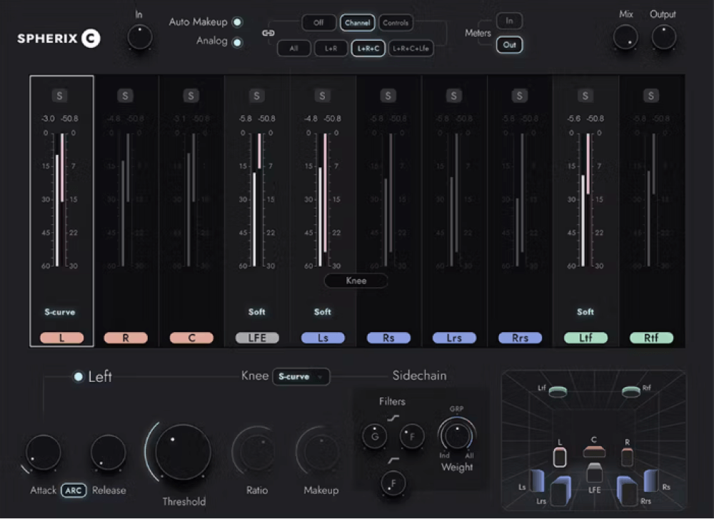 Waves - Spherix Immersive Compressor & Limiter Plugins & FX Software GUI Artwork