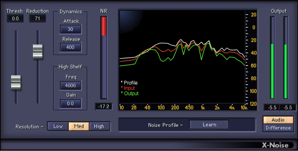 Waves - X-Noise Plugins & FX Software GUI Artwork