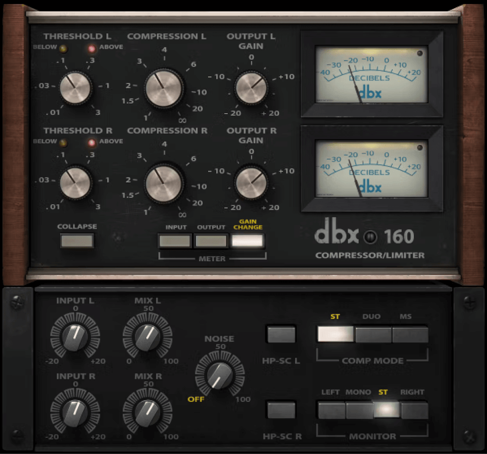 Waves - dbx® 160 Compressor Limiter Plugins & FX Software GUI Artwork