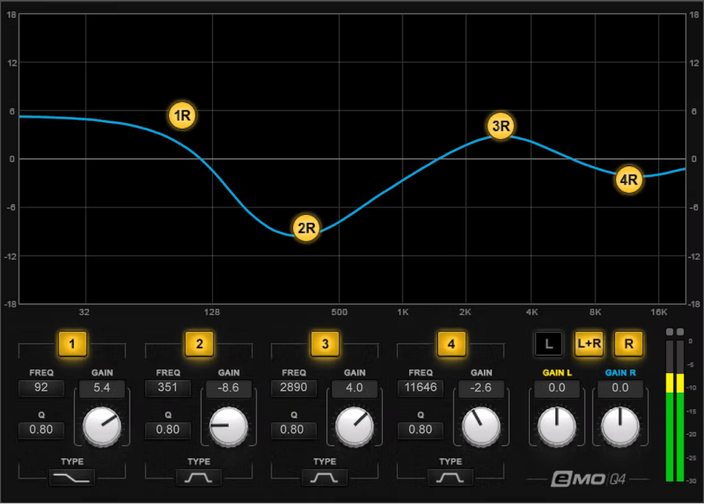 Waves - eMo Q4 Equalizer Plugins & FX Software GUI Artwork