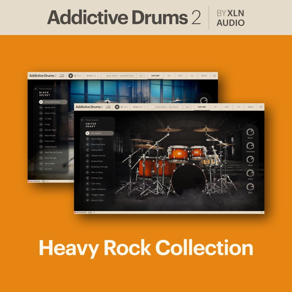 XLN Audio - Addictive Drums 2 - Heavy Rock Collection Plugins & FX Software GUI Artwork
