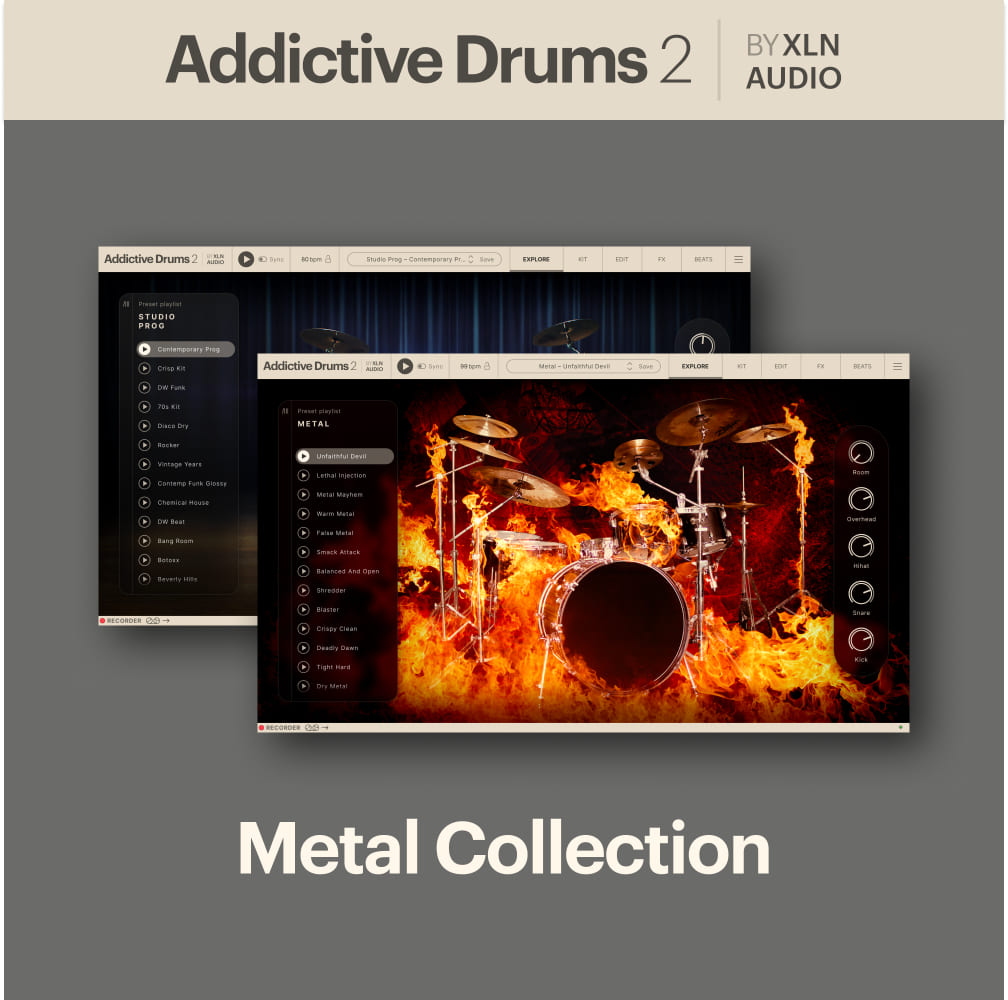 XLN Audio - Addictive Drums 2 - Metal Collection Plugins & FX Software GUI Artwork