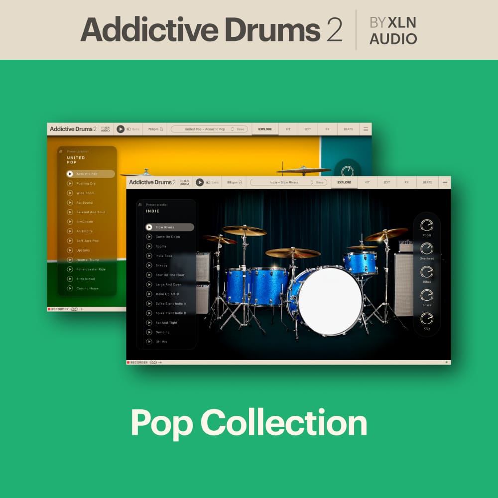 XLN Audio - Addictive Drums 2 - Pop Collection Plugins & FX Software GUI Artwork