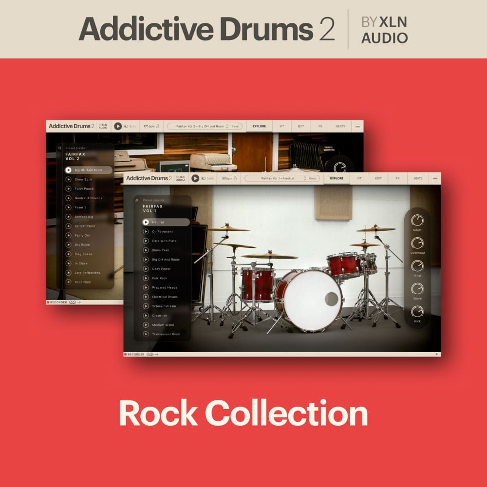 XLN Audio - Addictive Drums 2 - Rock Collection Plugins & FX Software GUI Artwork