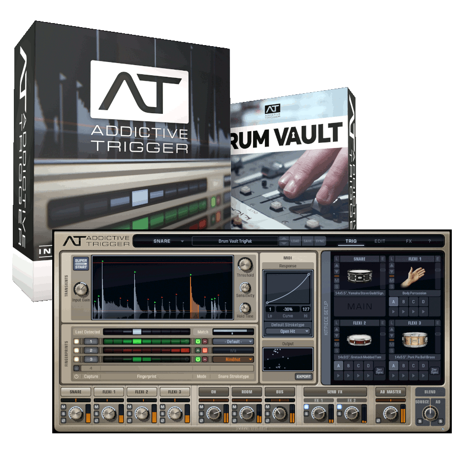 XLN Audio - Addictive Trigger - AT & Drum Vault Bundle Plugins & FX Software GUI Artwork