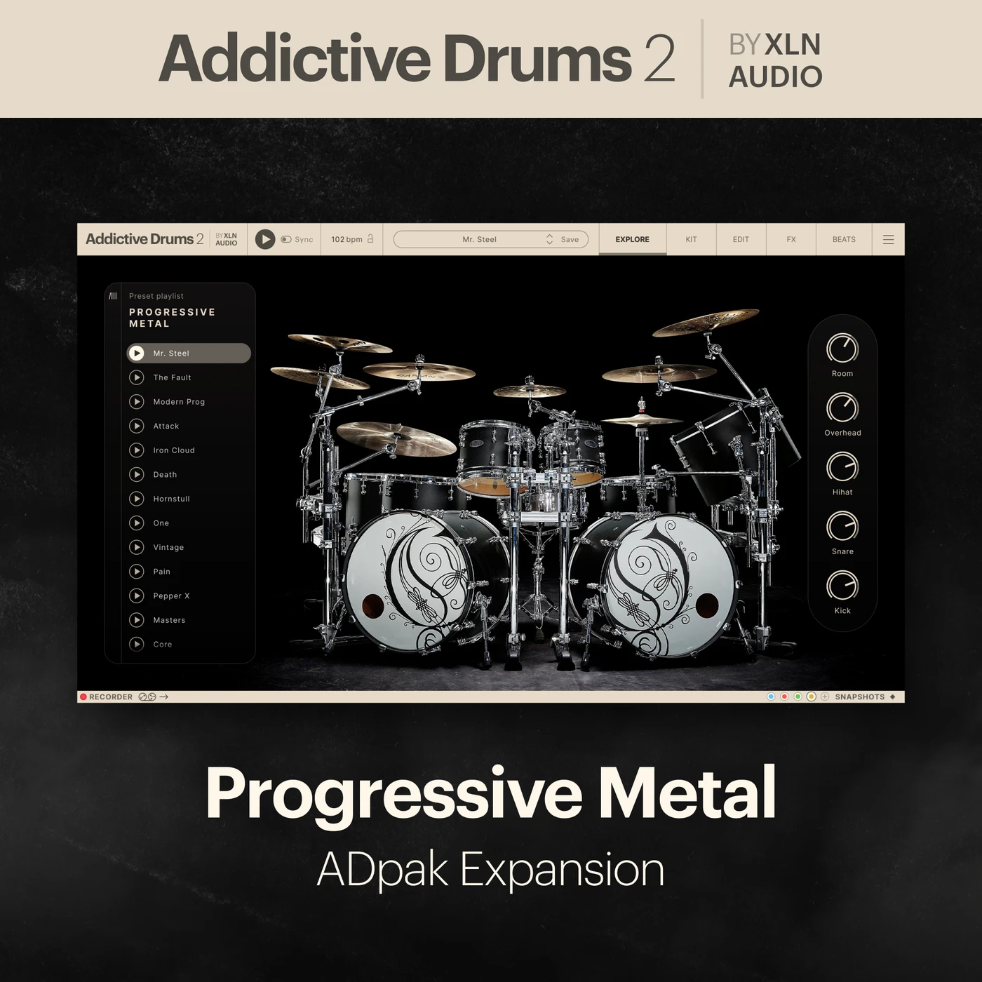 XLN Audio - Addictive Drums 2: Progressive Metal ADpak  Plugins & FX Software GUI Artwork
