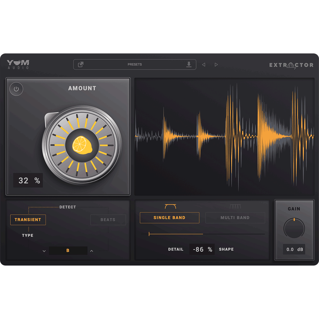 Yum Audio - Extractor Plugins & FX Software GUI Artwork