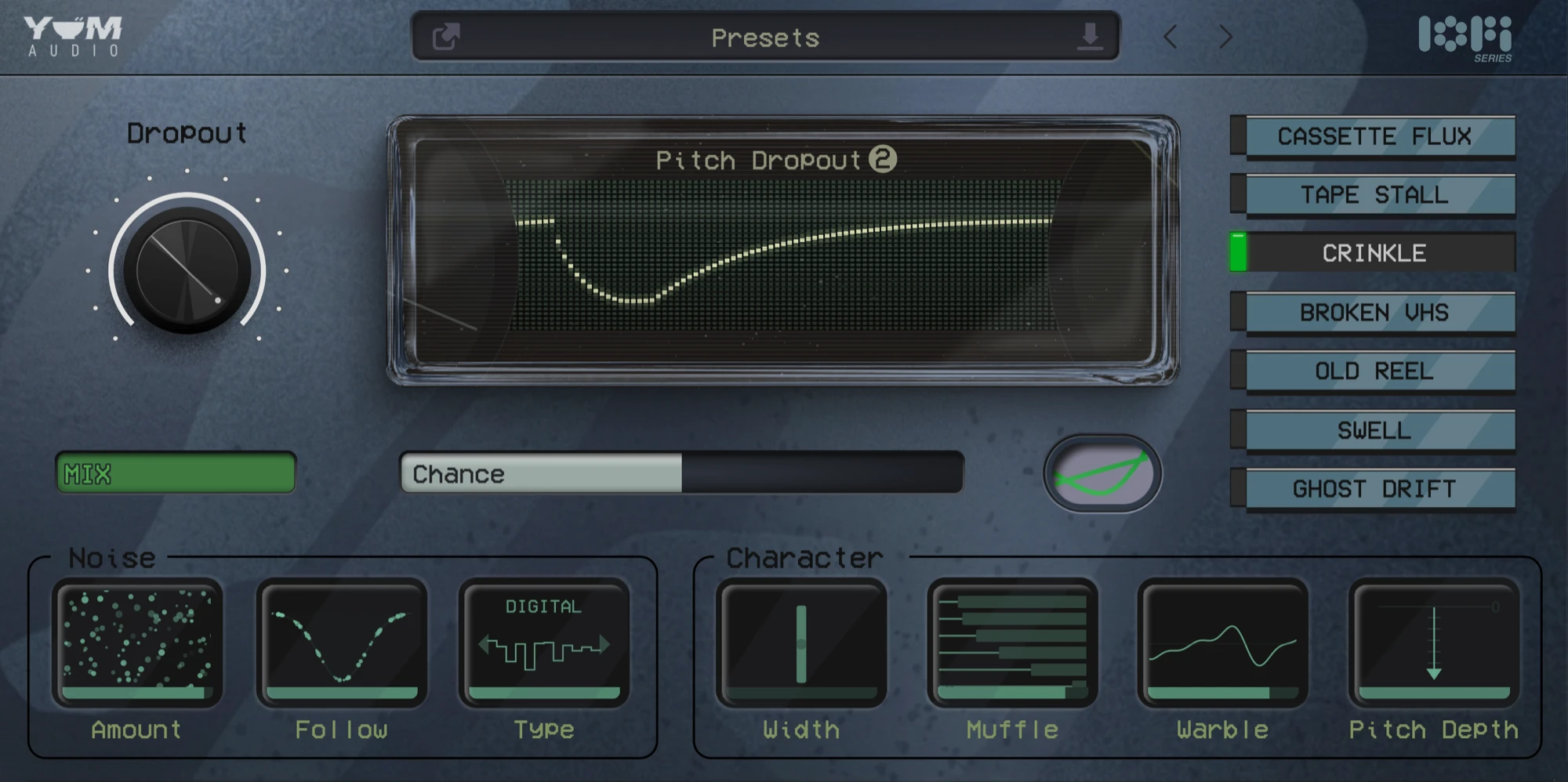 Yum Audio - Pitch Dropout 2 Plugins & FX Software GUI Artwork