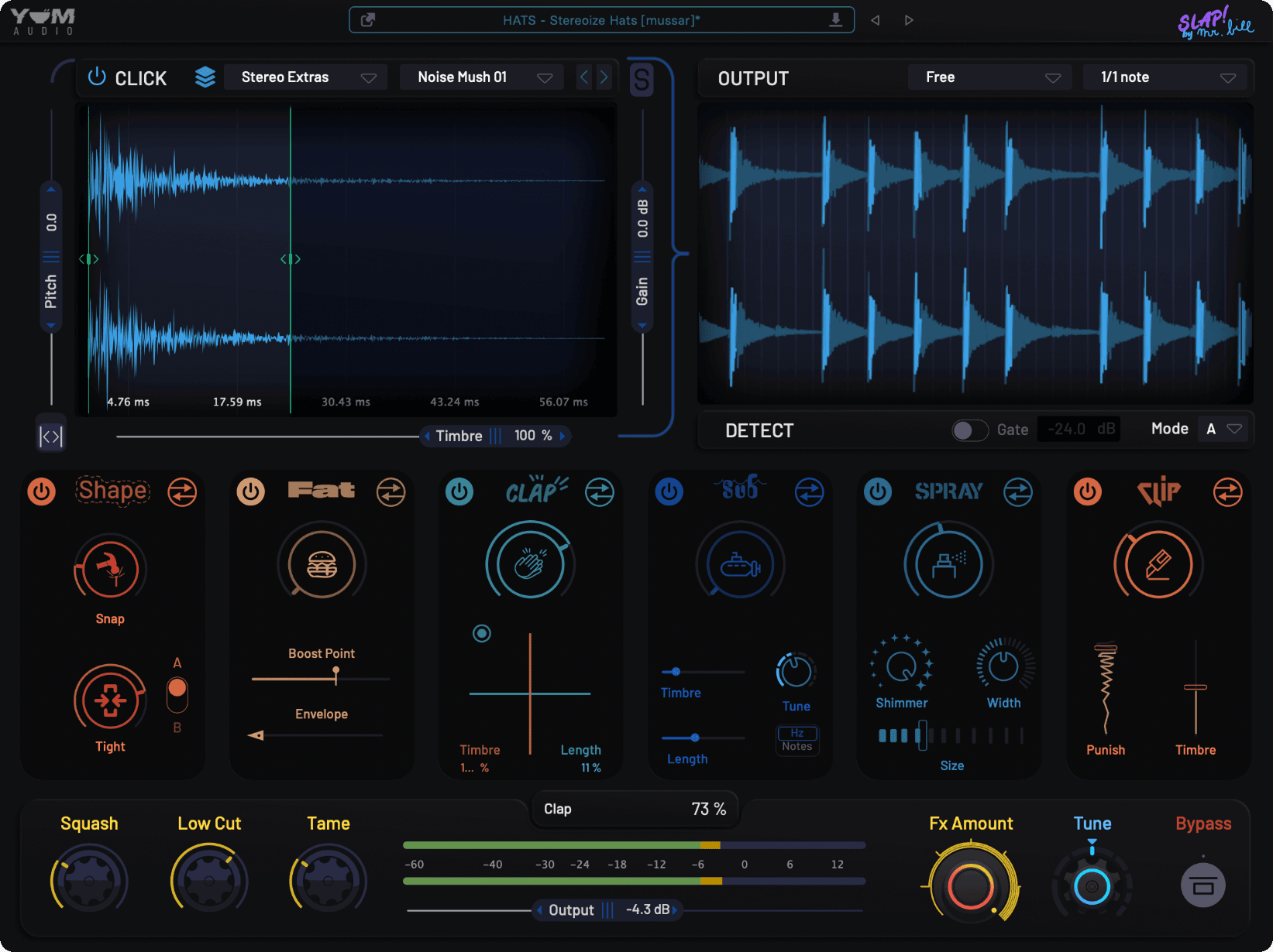 Yum Audio - Slap Plugins & FX Software GUI Artwork