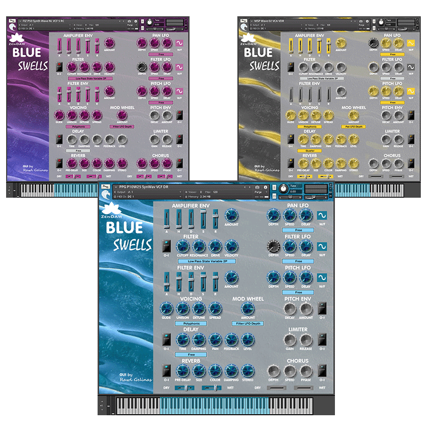 ZenDAW - Blue Swells: Kontakt Kontakt Instruments Software GUI Artwork