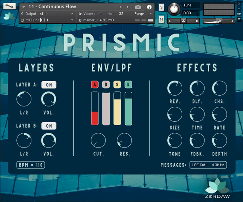 ZenDAW - Prismic - NI Kontakt Kontakt Instruments Software GUI Artwork