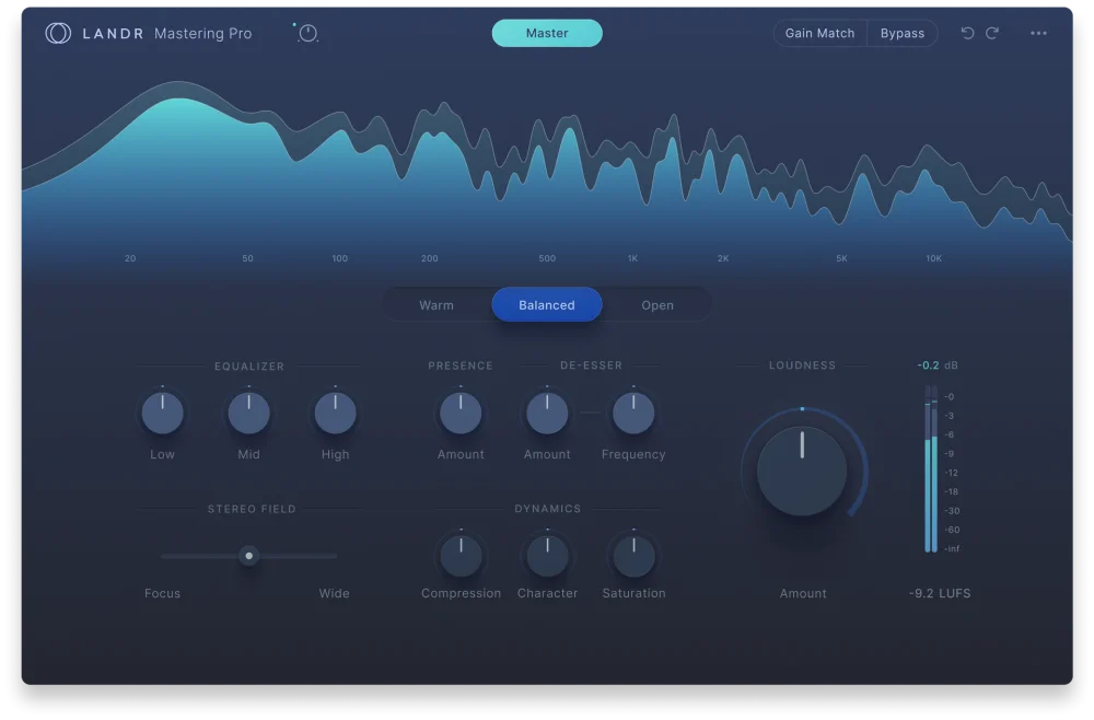 LANDR - LANDR Mastering Plugin PRO Plugins & FX Software GUI Artwork