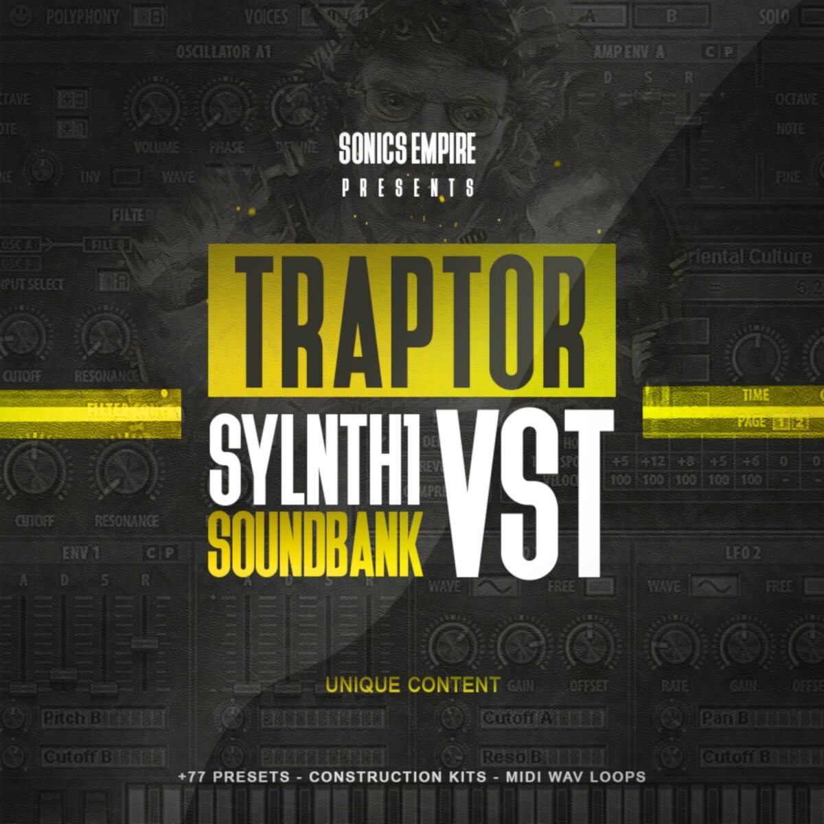 Sonics Empire - Traptor (Sylenth1 Bank+Kits) Presets Software GUI Artwork