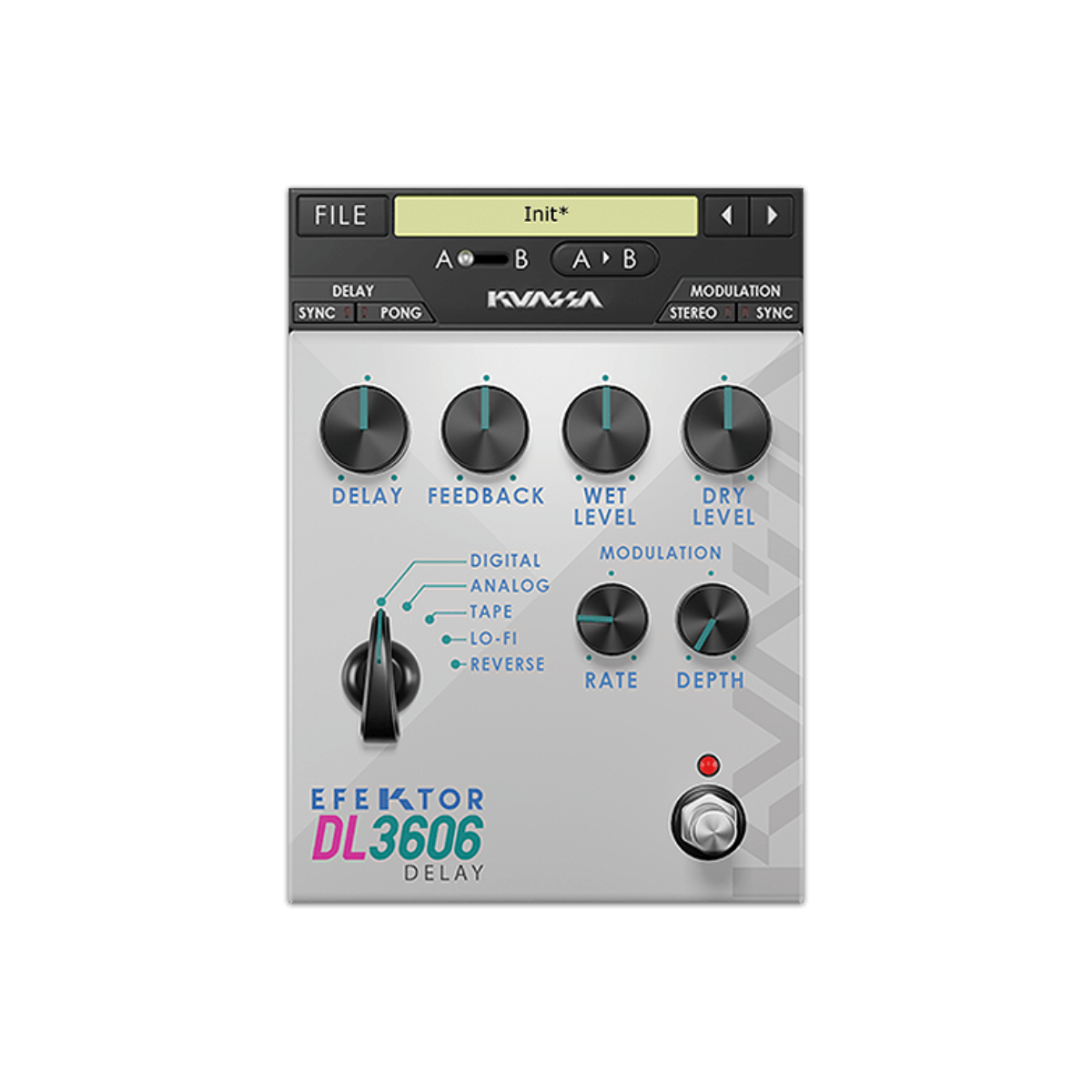 Kuassa - Efektor DL3606 Delay Plugins & FX Software GUI Artwork