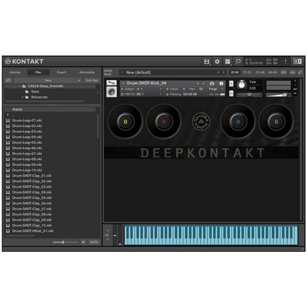 Cycles and Spots - Deep Kontakt Kontakt Instruments Software GUI Artwork