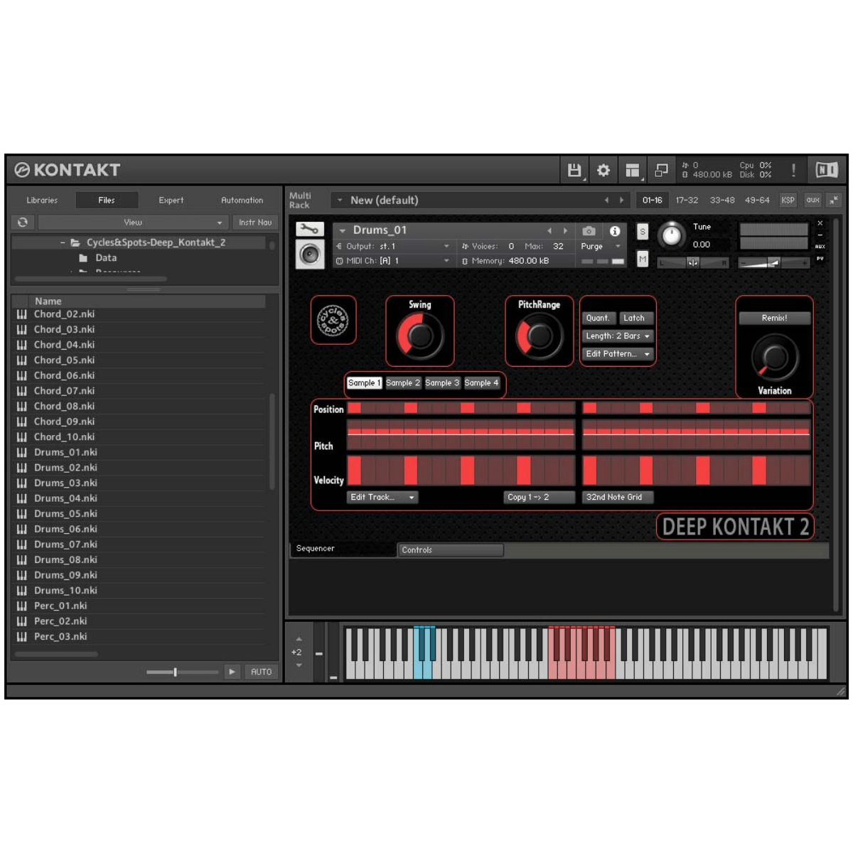 Cycles and Spots - Deep Kontakt 2 Kontakt Instruments Software GUI Artwork