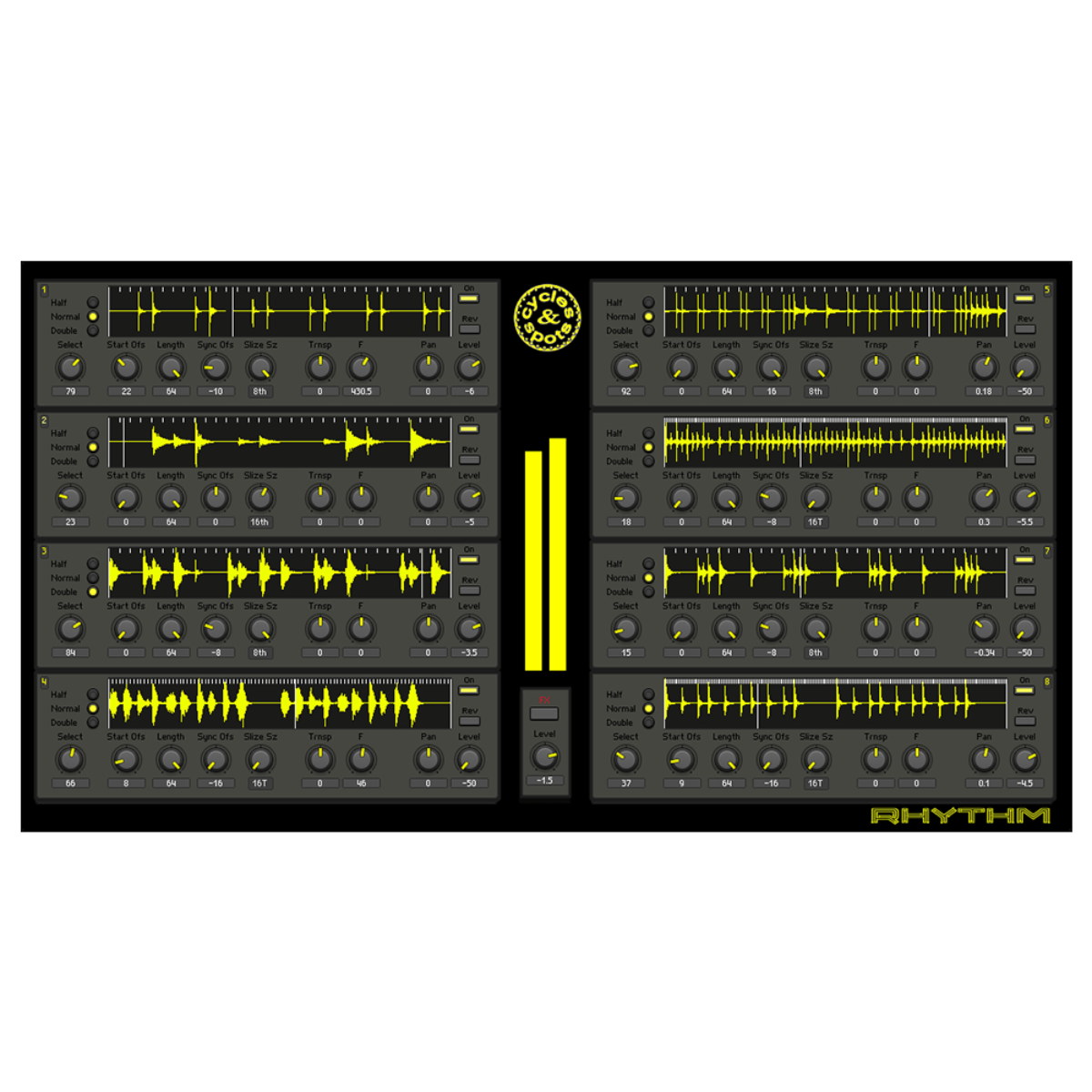 Cycles and Spots - Reaktor Rhythm Presets Software GUI Artwork
