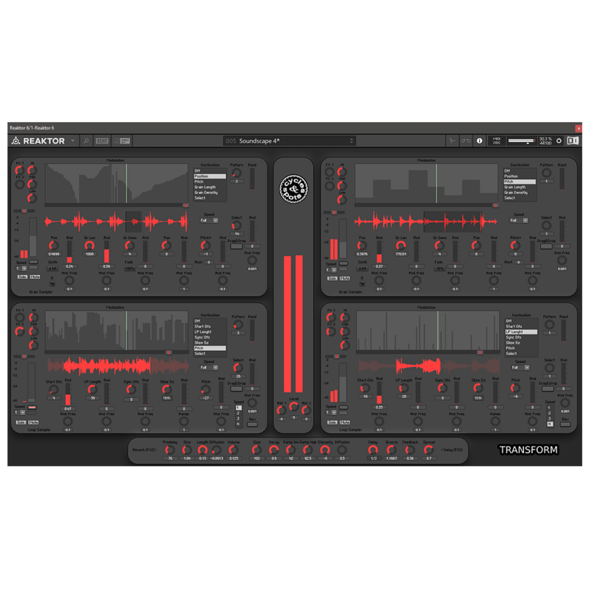 Cycles and Spots - Reaktor Transform Presets Software GUI Artwork