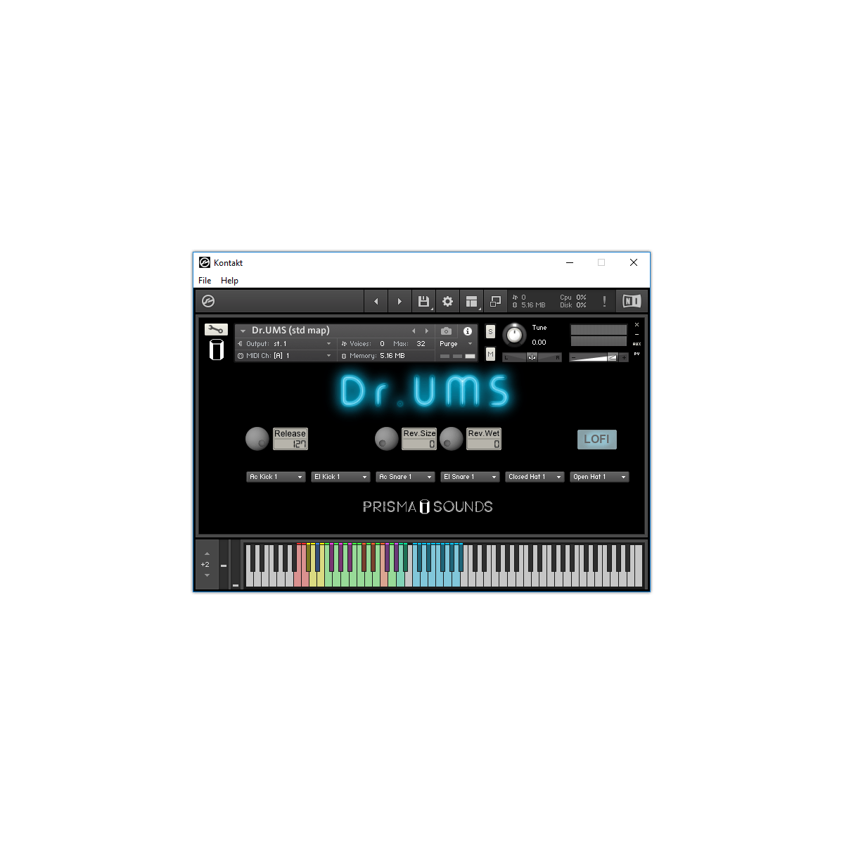 Prisma Sounds - Dr.UMS Kontakt Instruments Software GUI Artwork