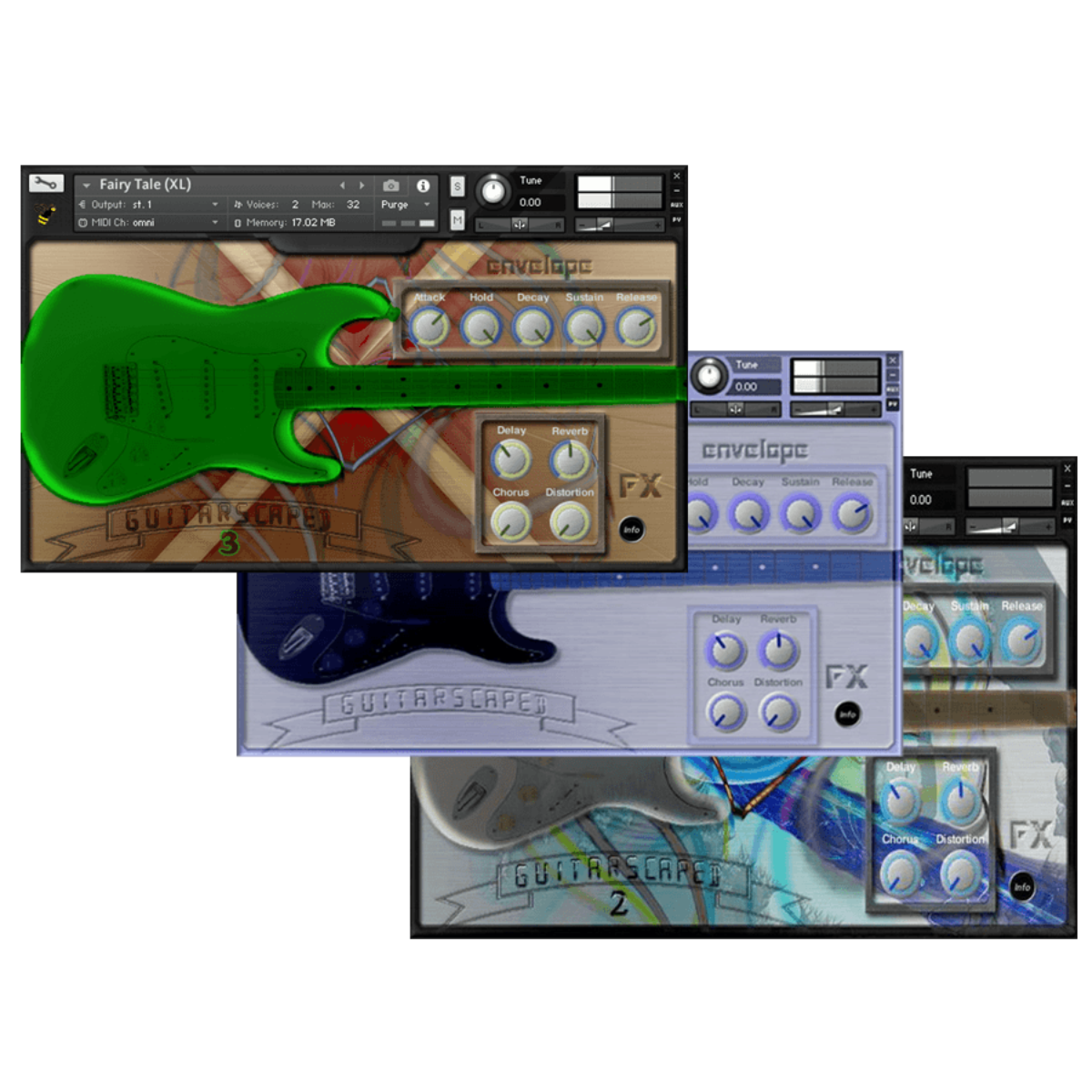 Boyss-Sound-e-Scapes - GuitarScaped Bundle Sample Packs Software GUI Artwork