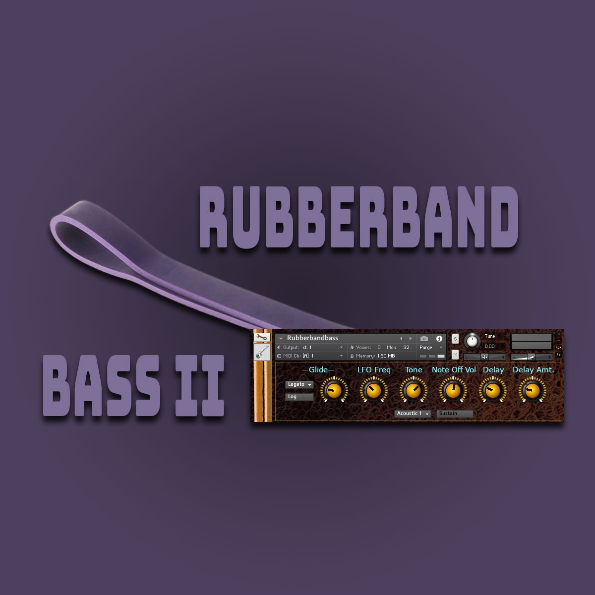 Noisy Michael - Rubberbandbass II Kontakt Instruments Software GUI Artwork