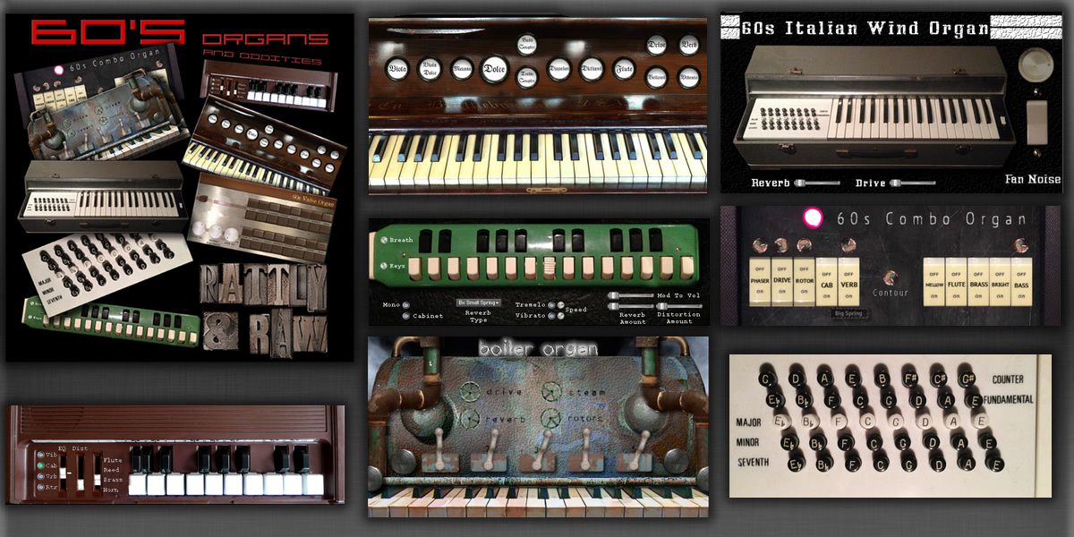 Rattly and Raw - 60s Organs and Oddities Kontakt Instruments Software GUI Artwork