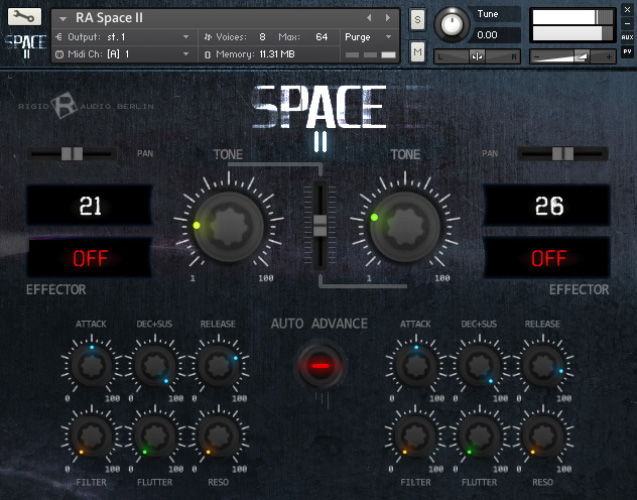 Rigid Audio - Space II Kontakt Instruments Software GUI Artwork