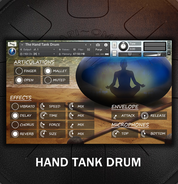 Stormwave Audio - The Hand Tank Drum Kontakt Instruments Software GUI Artwork